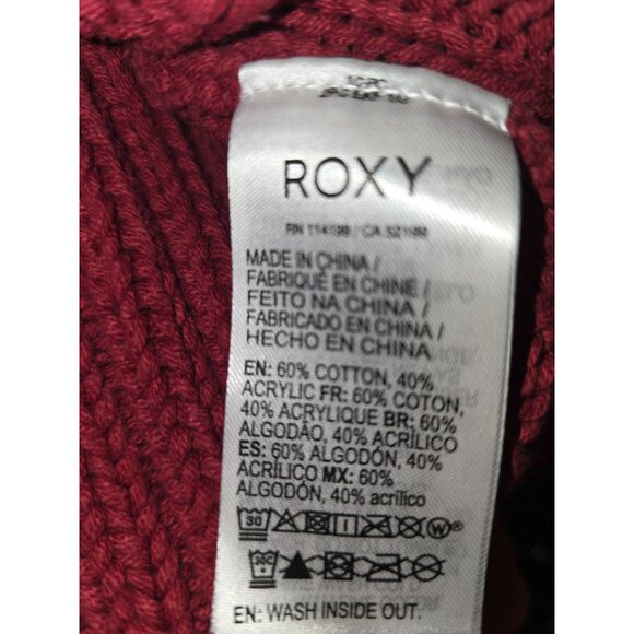Roxy M/M Womens Paradise Maker Crew Cable Knit Sweater Red Cotton Blend - Picture 6 of 6